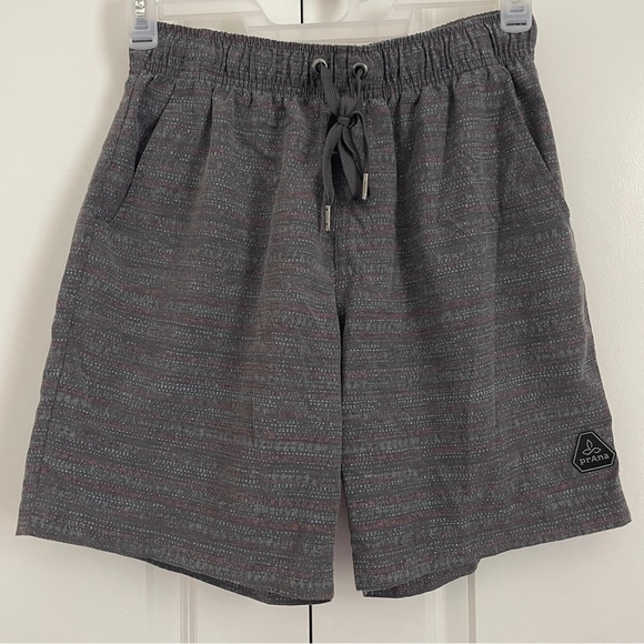 prAna Men’s Medium Drawstring Board Shorts UPF 50+ Gray Multicolor size M - Picture 1 of 9